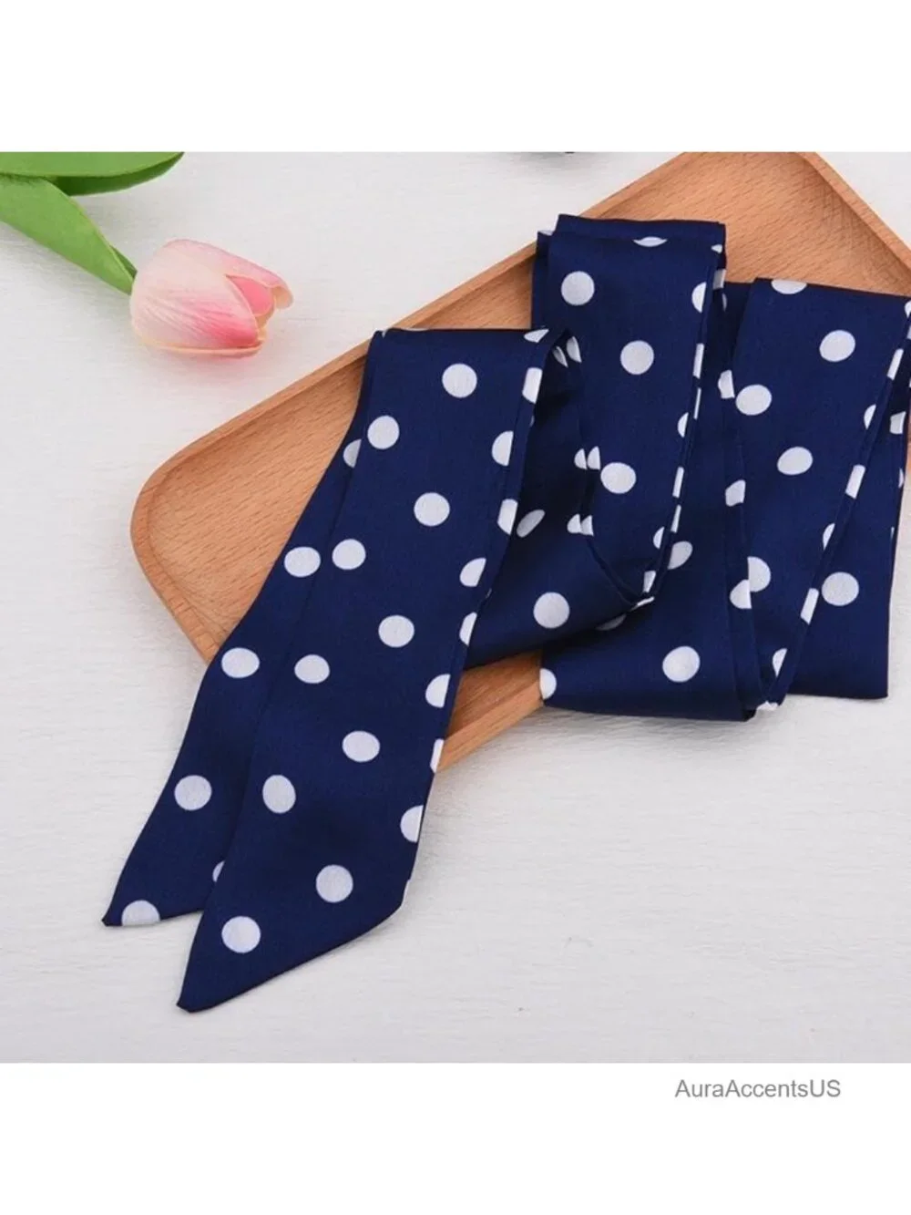 Women's Polka Dot Long Neck Scarf Thin Chiffon Headscarf Lightweight